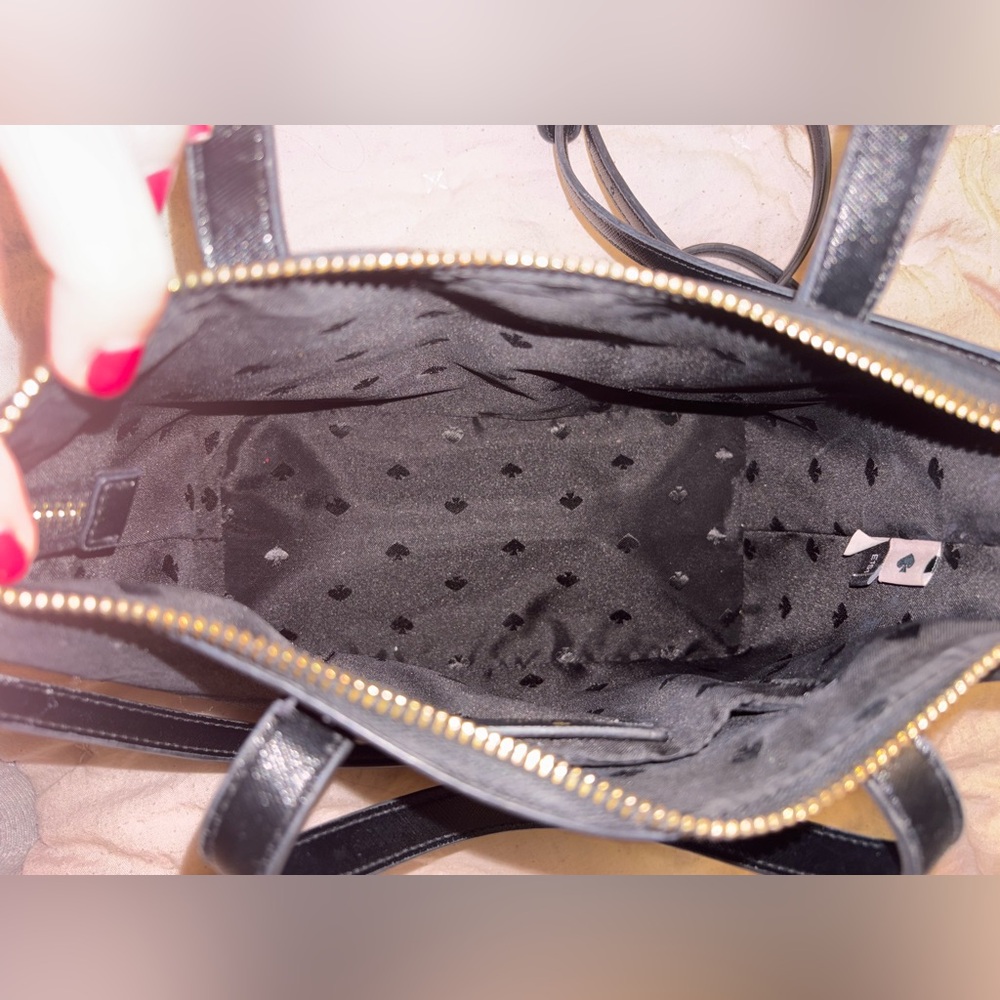Kate Spade Lola Glitter Small Black Satchel Crossbody - Picture 12 of 12